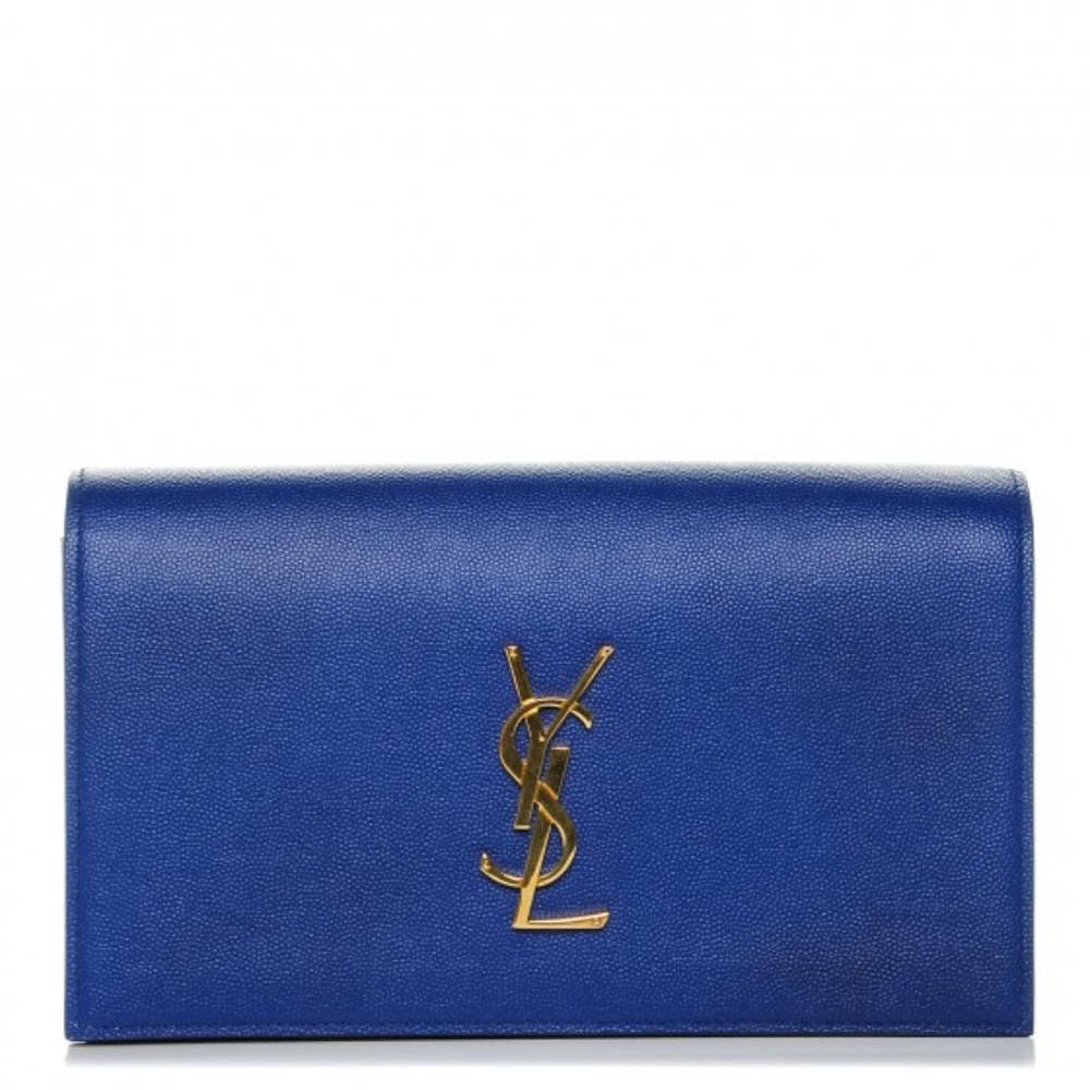 SAINT LAURENT Grain De Poudre Classic Monogram Clutch Outremer - Picture 2 of 6